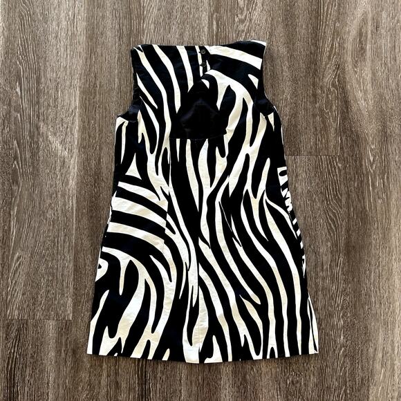 Weekend Max Mara Zebra Print Shift Dress Tunic Top Black White Cotton EU 38 US 4 - Picture 13 of 16